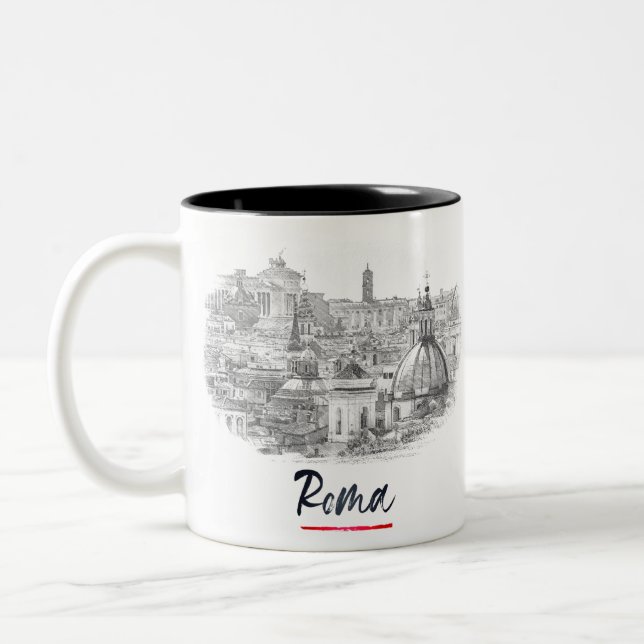 Caneca De Café Em Dois Tons Rome - Italy - City Centre (Esquerda)