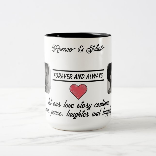 Caneca De Café Em Dois Tons Romeu e Julieta Love Mug (Centro)