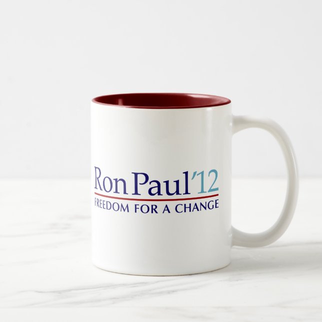 Caneca De Café Em Dois Tons Ron Paul 2012 (Direita)