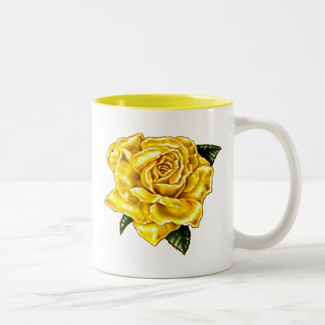 Caneca De Café Em Dois Tons Rosa amarelo pintado (Direita)