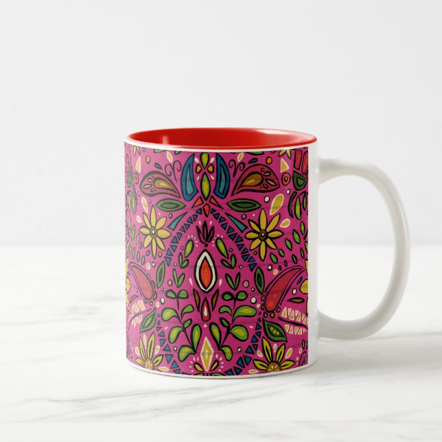 Caneca De Café Em Dois Tons rosa aziza (Direita)