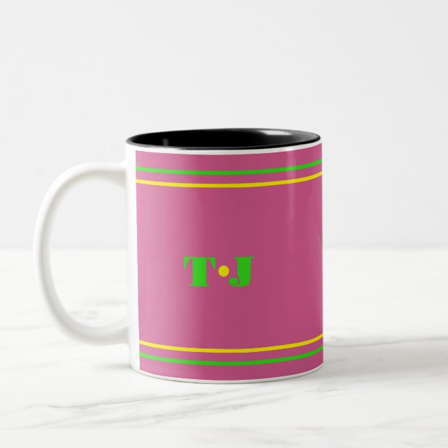 Caneca De Café Em Dois Tons Rosa Bege  (Esquerda)