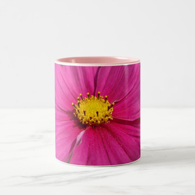 Caneca De Café Em Dois Tons Rosa brilhante Cosmo centrado (Centro)
