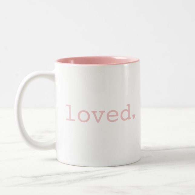 Caneca De Café Em Dois Tons Rosa claro Adorada Blush Mug (Esquerda)
