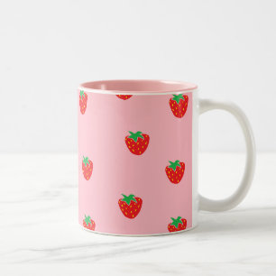 Caneca De Café Em Dois Tons Rosa das morangos