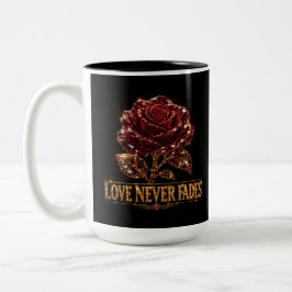 Caneca De Café Em Dois Tons Rosa de Cristal Rubi – O Amor Nunca Desvanece