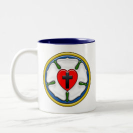 Caneca De Café Em Dois Tons Rosa de Lutero com Relevo