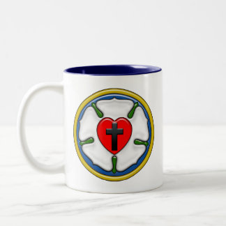Caneca De Café Em Dois Tons Rosa de Lutero com Relevo