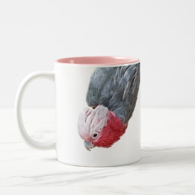 Caneca De Café Em Dois Tons Rosa de papagaio Luminoso (Esquerda)