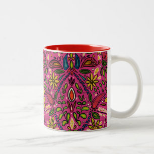 Caneca De Café Em Dois Tons rosa do aziza