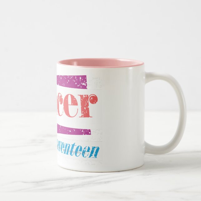 Caneca De Café Em Dois Tons Rosa do cancer (Direita)