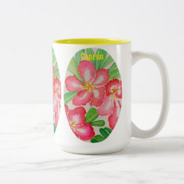Caneca De Café Em Dois Tons Rosa do Deserto de Cancún