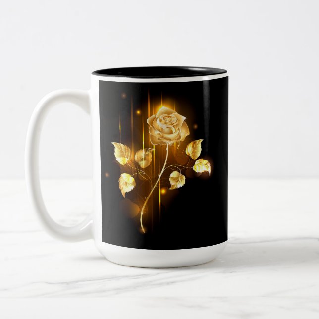 Caneca De Café Em Dois Tons rosa do ouro ( rosa dourado ) (Esquerda)