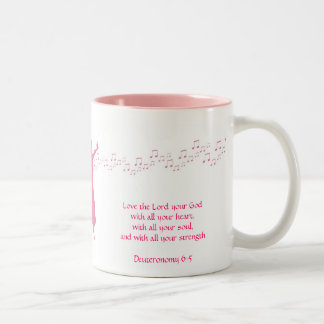 Caneca De Café Em Dois Tons Rosa do siloutte do culto