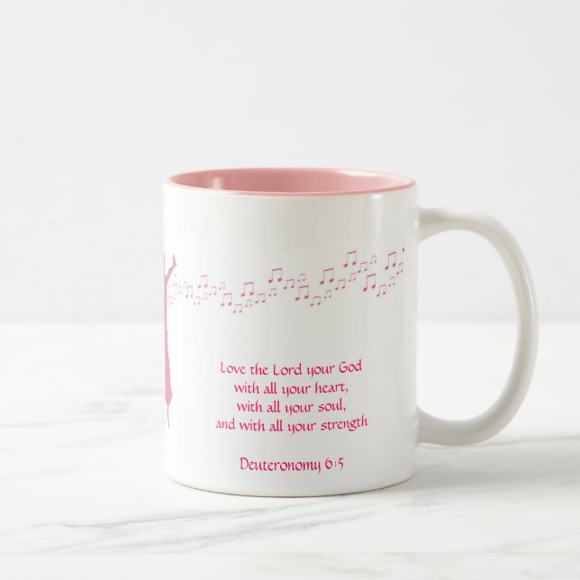 Caneca De Café Em Dois Tons Rosa do siloutte do culto (Direita)