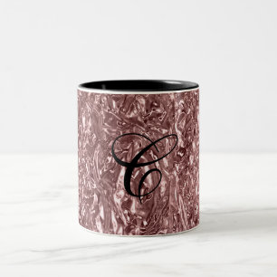 Caneca De Café Em Dois Tons Rosa Dourado Líquido Cromado Metálico Chic Glam