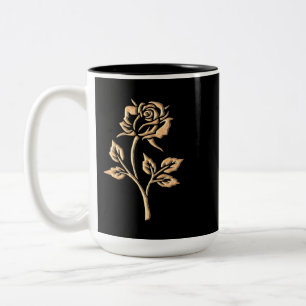 Caneca De Café Em Dois Tons Rosa Dourado simples
