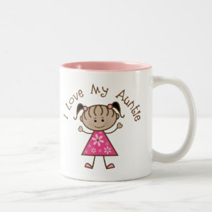 Caneca De Café Em Dois Tons Rosa eu amo minha tia Presente