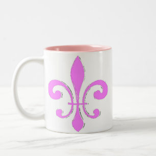 Caneca De Café Em Dois Tons Rosa Fleur De Lis