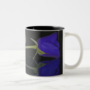 Caneca De Café Em Dois Tons Rosa Floral azul Mug