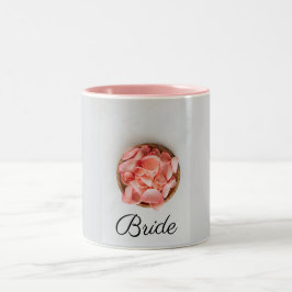 Caneca De Café Em Dois Tons Rosa Flores Bride