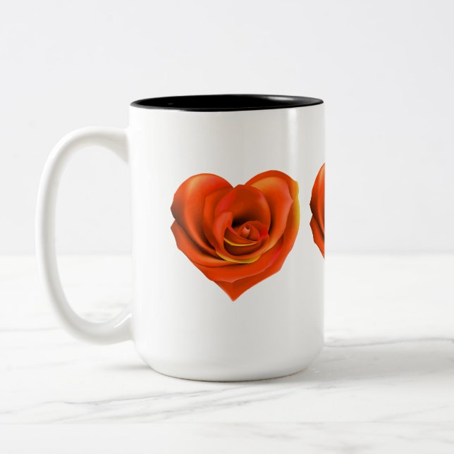 Caneca De Café Em Dois Tons Rosa Heart Bright Orange (Esquerda)
