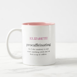 Caneca De Café Em Dois Tons Rosa personalizado de procafeinação