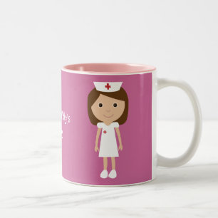 Caneca De Café Em Dois Tons Rosa personalizado dos desenhos animados