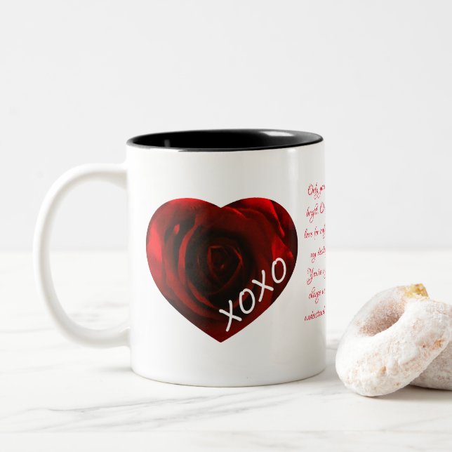 Caneca De Café Em Dois Tons Rosa personalizável - Mug de café com dois tons (Com Donut)