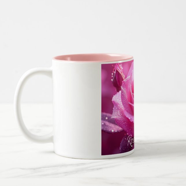 Caneca De Café Em Dois Tons Rosa Queen (edição magenta rosa) (Esquerda)