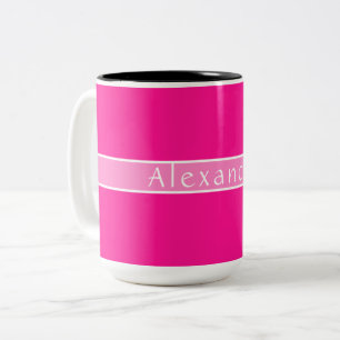Caneca De Café Em Dois Tons Rosa Quente Personalizado