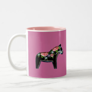 Caneca De Café Em Dois Tons Rosa Rosa Rosa Rosa Dala Horse Mug