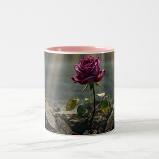 Caneca De Café Em Dois Tons Rosa roxa desafiando as probabilidades - Força e g