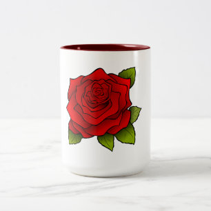Caneca De Café Em Dois Tons Rosa vermelha