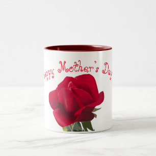 Caneca De Café Em Dois Tons Rosa vermelha - dia das mães
