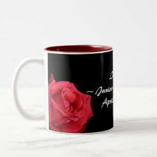 Caneca De Café Em Dois Tons Rosa vermelha elegante dama de honra júnior