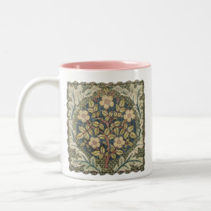 Caneca De Café Em Dois Tons Rosa Wreath por William Morris