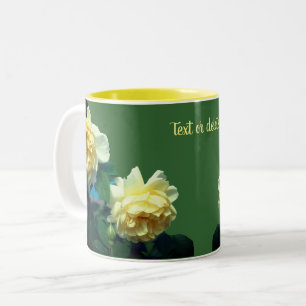 Caneca De Café Em Dois Tons Rosas Amarelas Personalizadas