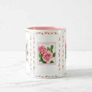Caneca De Café Em Dois Tons Rosas Caneca-Cor-de-rosa