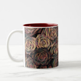Caneca De Café Em Dois Tons Rosas castanhos, laranja, cobre e ouro
