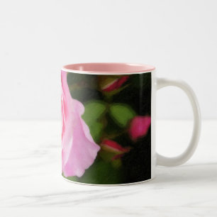 Caneca De Café Em Dois Tons Rosas cor-de-rosa pintados