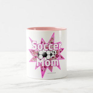 Caneca De Café Em Dois Tons Rosas da mãe do futebol