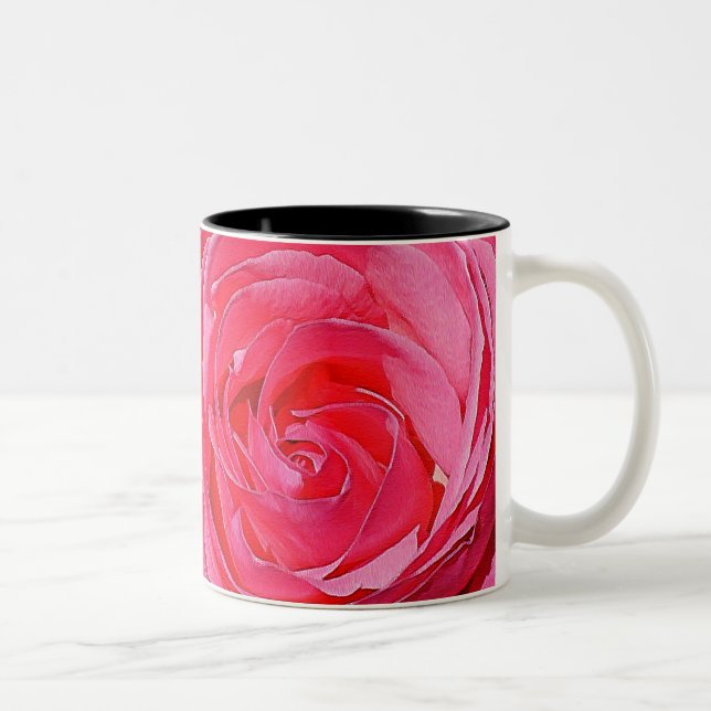 Caneca De Café Em Dois Tons Rosas de Subida Rosa (Direita)
