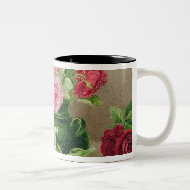 Caneca De Café Em Dois Tons Rosas e lírios (Direita)