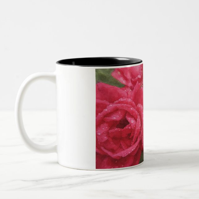 Caneca De Café Em Dois Tons Rosas em Aquarela (Esquerda)