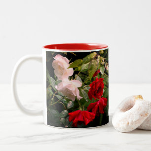 Caneca De Café Em Dois Tons Rosas encharcados personalizados