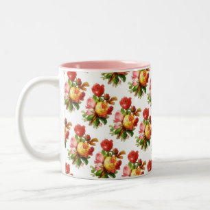 Caneca De Café Em Dois Tons Rosas Ingleses Mug