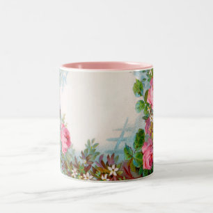 CANECA DE CAFÉ EM DOIS TONS ROSAS & JASMIM