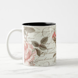 Caneca De Café Em Dois Tons Rosas Rosa, Café Mug