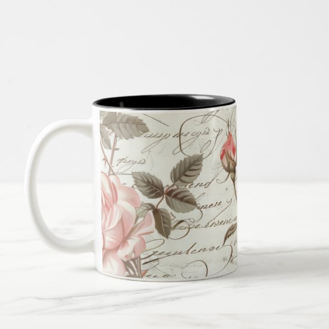 Caneca De Café Em Dois Tons Rosas Rosa, Café Mug (Esquerda)